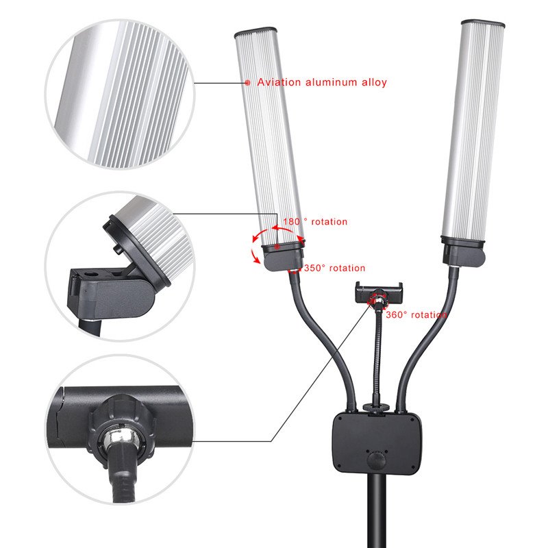 45W Flexible Double Arms LED F - Video Eyelash Extension ulasan dan harga